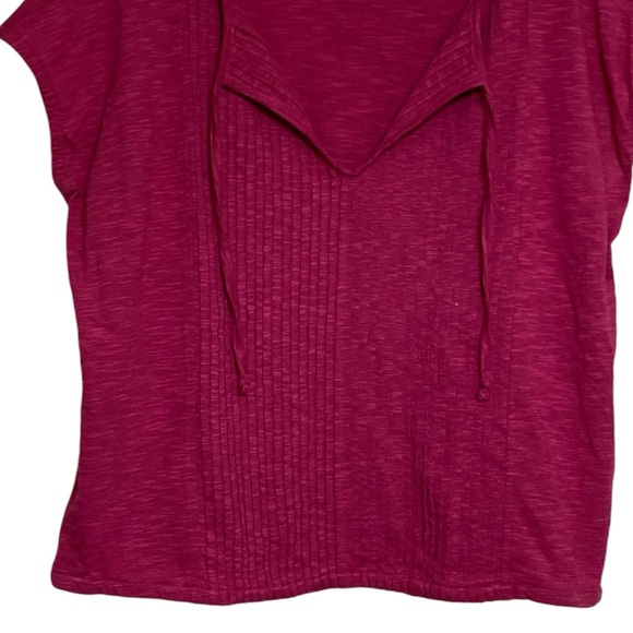 Prana Fuchsia Pintuck Pleated Organic Cotton Blend Sleeveless Top - Picture 3 of 7